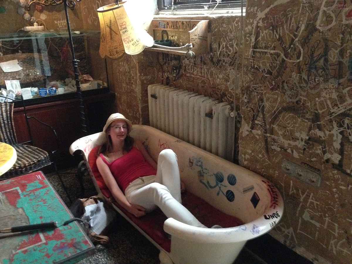 Chilling in a ruin pub in Budapest