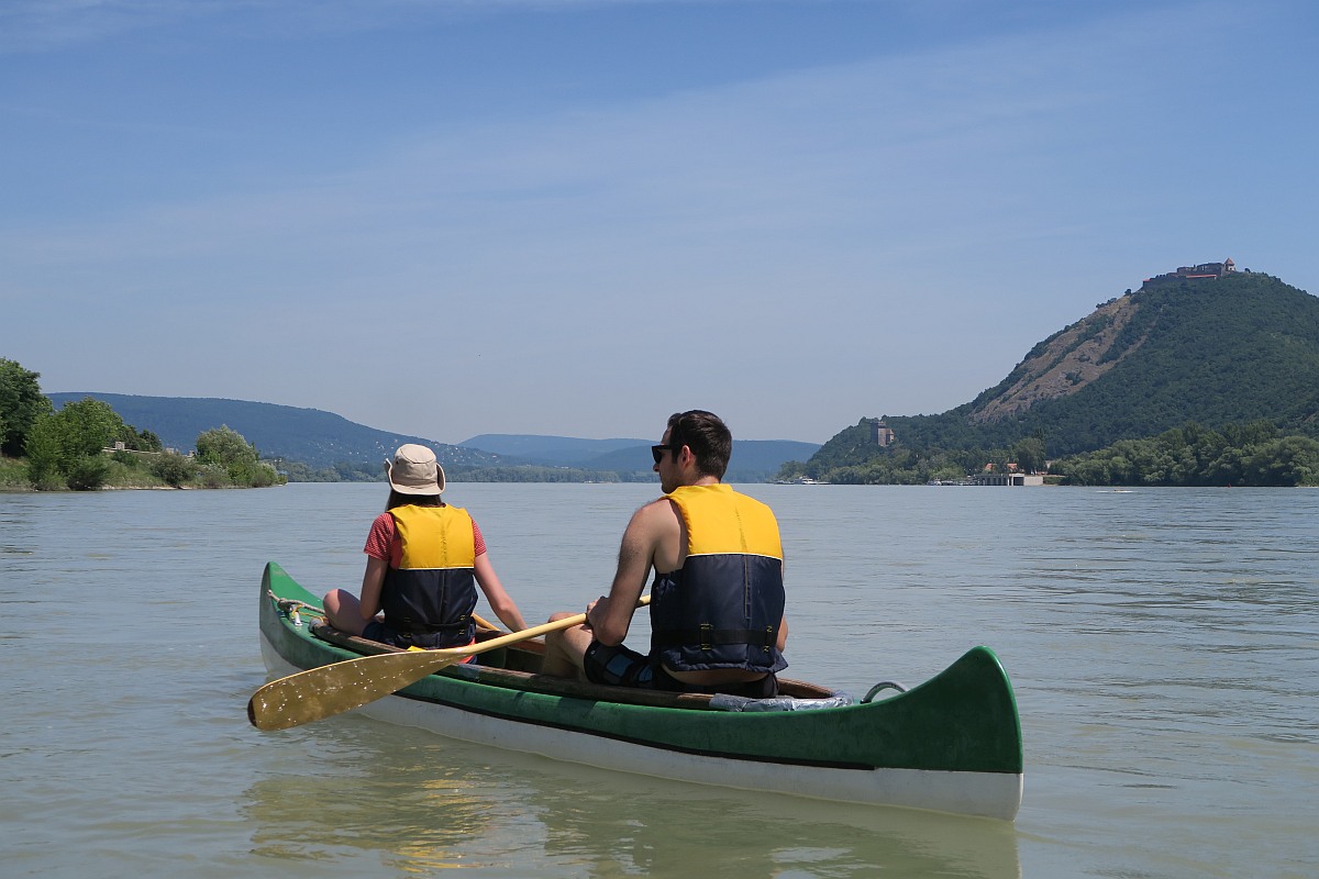 Canoeing on the river Danube 