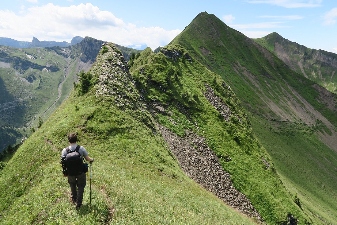 The trail actually goes on the left of the rocky bit