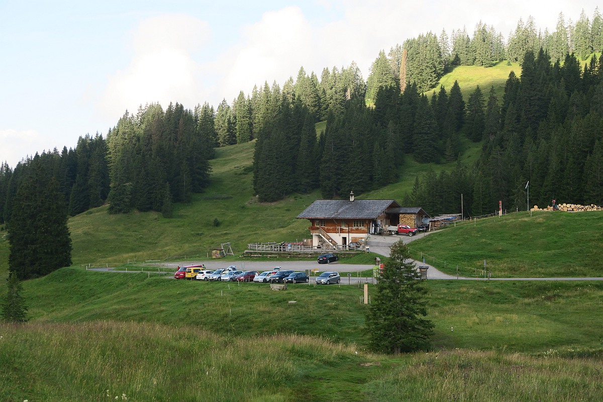 The parking lot at Jägerstübli in the morning