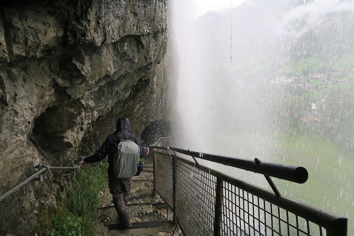 Behind Staubbach falls Behind Staubbach falls