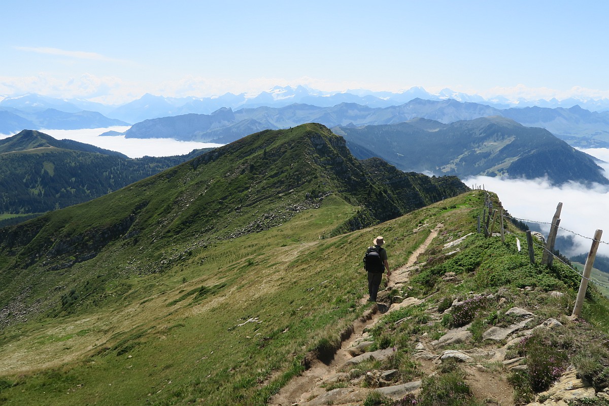 Hiking down from Fürstein Hiking down from Fürstein