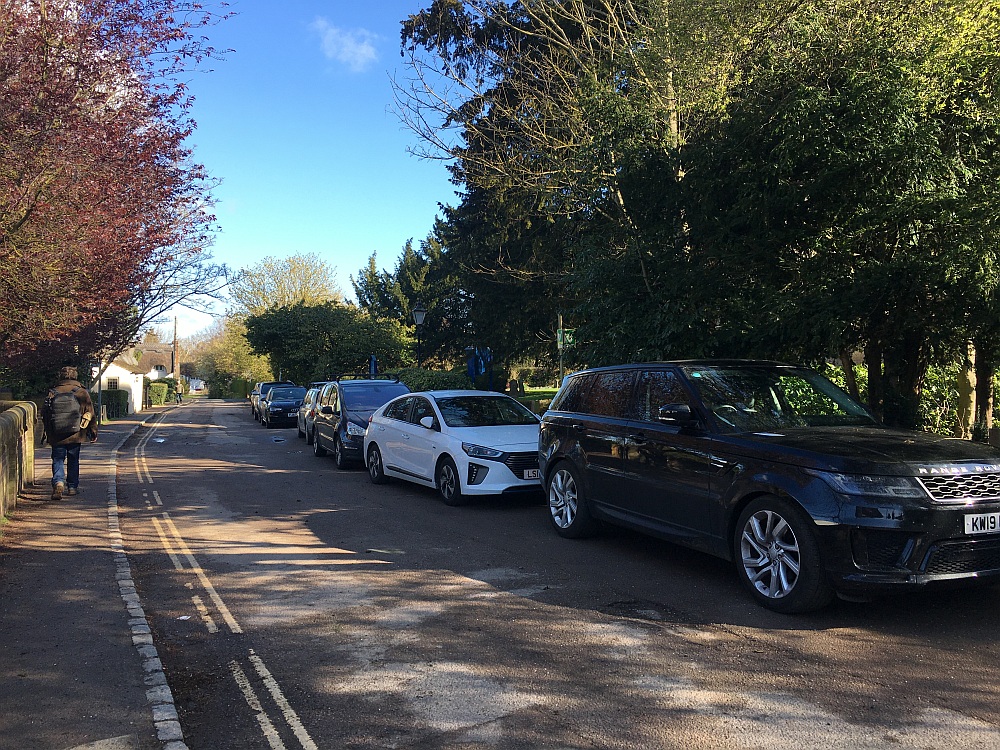 Parking on Old Road for Barton Hills